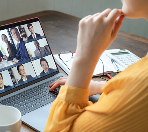 Video conference concept. Telemeeting. Videophone. Teleconferenc